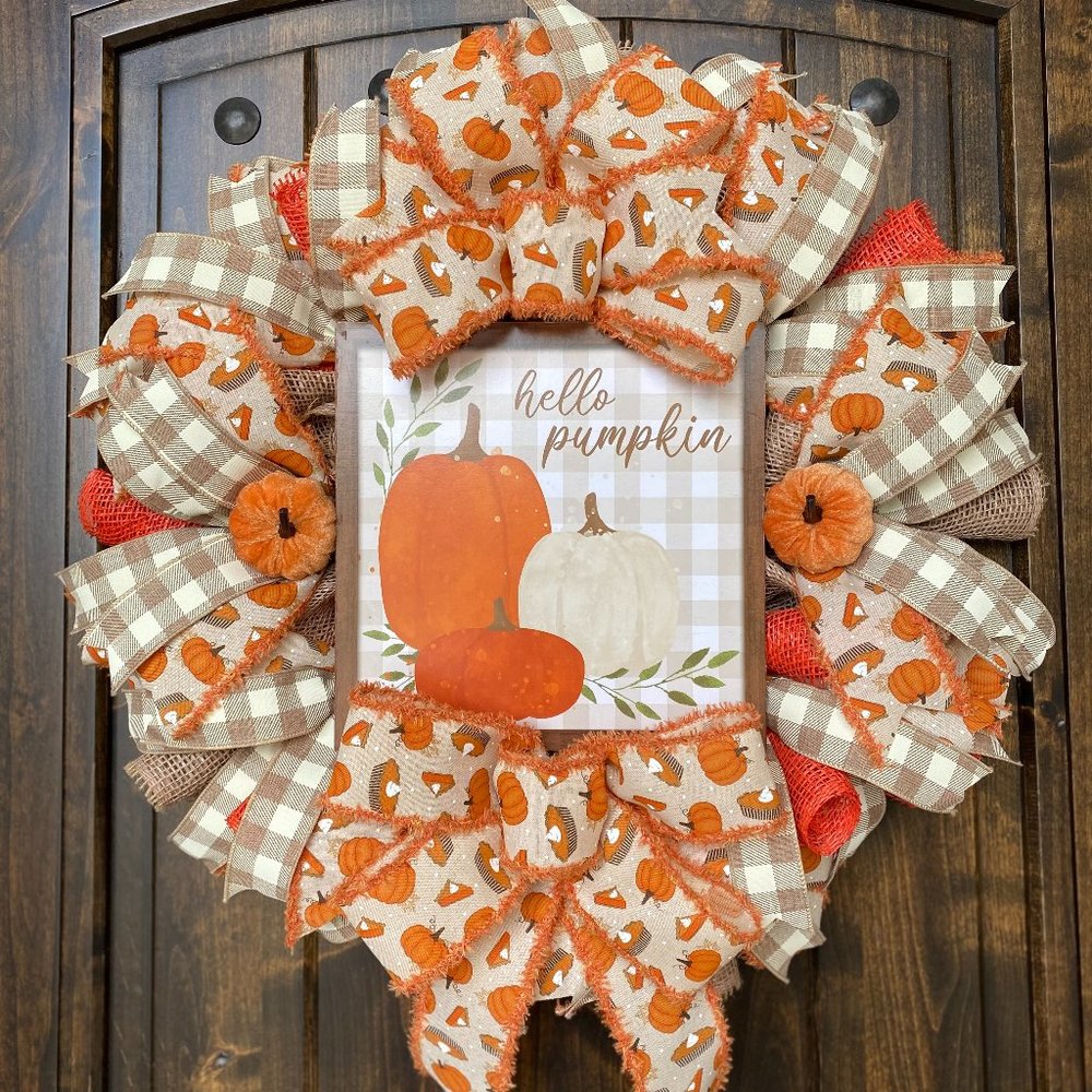 Fall Wreath, Pumpkin Wreath, Autumn Wreath